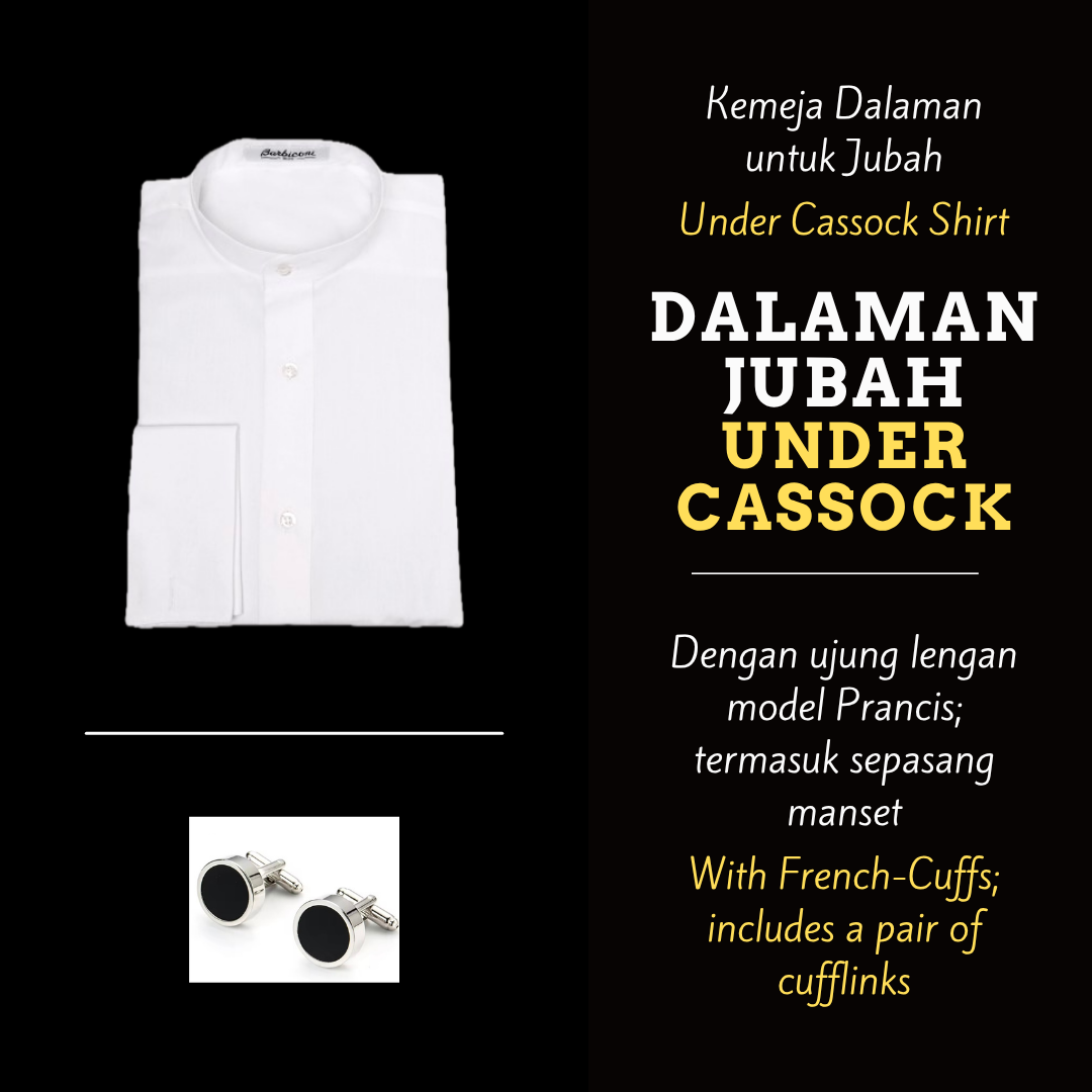 Kemeja Dalaman Jubah - Lengan Panjang dengan Ujung Lengan Model Prancis